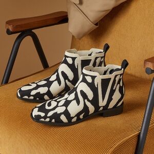 Vivaia Riley Black and White Ankle Boots